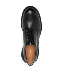 schwarze klobige Leder Derby Schuhe von Maison Margiela