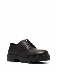 schwarze klobige Leder Derby Schuhe von Tommy Jeans