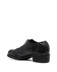 schwarze klobige Leder Derby Schuhe von Guidi