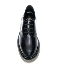 schwarze klobige Leder Derby Schuhe von Adieu Paris