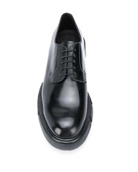 schwarze klobige Leder Derby Schuhe von Fratelli Rossetti