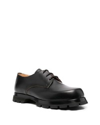 schwarze klobige Leder Derby Schuhe von Jil Sander