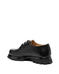 schwarze klobige Leder Derby Schuhe von Jil Sander