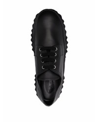 schwarze klobige Leder Derby Schuhe von Marni