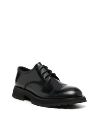 schwarze klobige Leder Derby Schuhe von Alexander McQueen