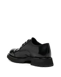 schwarze klobige Leder Derby Schuhe von Alexander McQueen