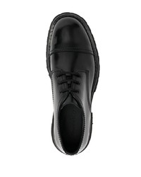 schwarze klobige Leder Derby Schuhe von Alexander McQueen