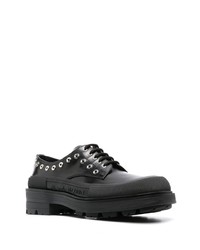 schwarze klobige Leder Derby Schuhe von Alexander McQueen