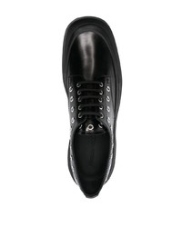 schwarze klobige Leder Derby Schuhe von Alexander McQueen