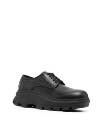 schwarze klobige Leder Derby Schuhe von Jil Sander