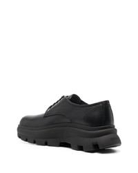 schwarze klobige Leder Derby Schuhe von Jil Sander