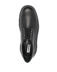 schwarze klobige Leder Derby Schuhe von Jil Sander