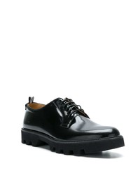 schwarze klobige Leder Derby Schuhe von Emporio Armani