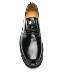 schwarze klobige Leder Derby Schuhe von Emporio Armani