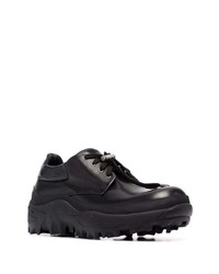 schwarze klobige Leder Derby Schuhe von Oamc