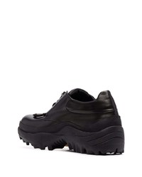 schwarze klobige Leder Derby Schuhe von Oamc