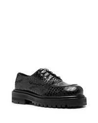 schwarze klobige Leder Derby Schuhe von Just Cavalli