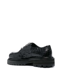schwarze klobige Leder Derby Schuhe von Just Cavalli