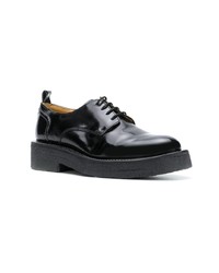 schwarze klobige Leder Derby Schuhe von AMI Alexandre Mattiussi