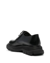 schwarze klobige Leder Derby Schuhe von Alexander McQueen