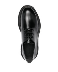 schwarze klobige Leder Derby Schuhe von Alexander McQueen