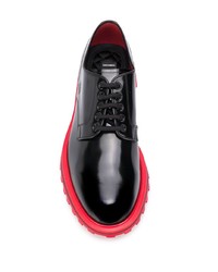 schwarze klobige Leder Derby Schuhe von Dolce & Gabbana