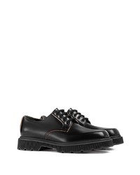 schwarze klobige Leder Derby Schuhe von Gucci