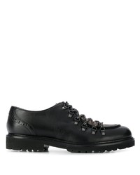 schwarze klobige Leder Derby Schuhe von Doucal's