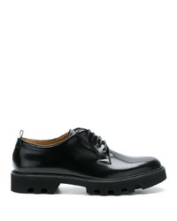 schwarze klobige Leder Derby Schuhe von Emporio Armani