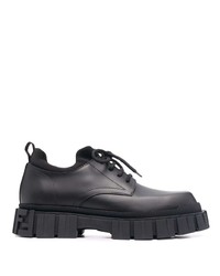 schwarze klobige Leder Derby Schuhe von Fendi