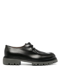 schwarze klobige Leder Derby Schuhe von Ferragamo