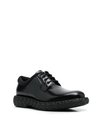 schwarze klobige Leder Derby Schuhe von Salvatore Ferragamo