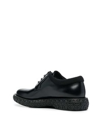 schwarze klobige Leder Derby Schuhe von Salvatore Ferragamo