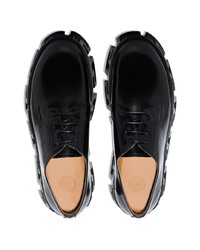 schwarze klobige Leder Derby Schuhe von Versace