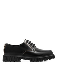 schwarze klobige Leder Derby Schuhe von Gucci