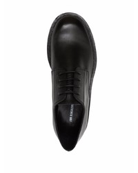 schwarze klobige Leder Derby Schuhe von Ann Demeulemeester