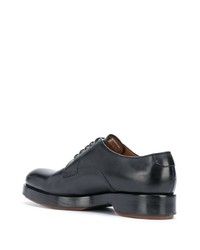 schwarze klobige Leder Derby Schuhe von Ermenegildo Zegna