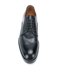 schwarze klobige Leder Derby Schuhe von Ermenegildo Zegna