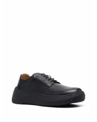 schwarze klobige Leder Derby Schuhe von Hevo