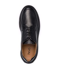 schwarze klobige Leder Derby Schuhe von Hevo