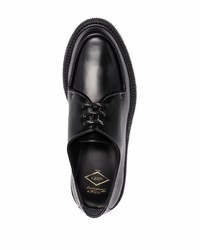 schwarze klobige Leder Derby Schuhe von Adieu Paris