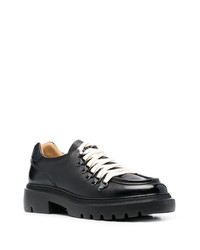 schwarze klobige Leder Derby Schuhe von Bally