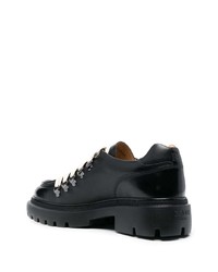 schwarze klobige Leder Derby Schuhe von Bally