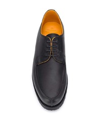 schwarze klobige Leder Derby Schuhe von Holland & Holland