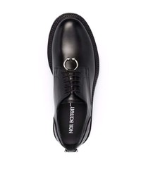 schwarze klobige Leder Derby Schuhe von Neil Barrett