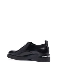 schwarze klobige Leder Derby Schuhe von DSQUARED2