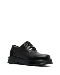 schwarze klobige Leder Derby Schuhe von Jil Sander