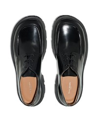 schwarze klobige Leder Derby Schuhe von Maison Margiela