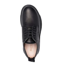 schwarze klobige Leder Derby Schuhe von Buttero