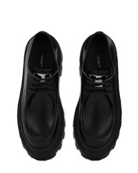 schwarze klobige Leder Derby Schuhe von Dolce & Gabbana